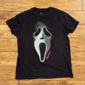 Ghost Face Black Out T-Shirt Medium 19x24.5 Scary Movie Tee Graphic